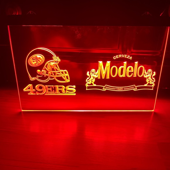 SAN FRANCISCO 49ERS MODELO LED NEON LIGHT SIGN 8x12 - Picture 1 of 3